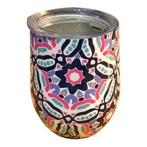 Swig Stemless Wine Tumbler 12 oz Black Pink Design
